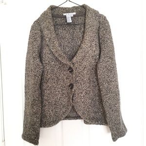 Cabi Marled Brown Wool Blend Knit Cardigan Sweater